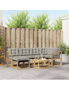 Set di divani da esterno 7 pcs Bianco e Grigio Chiaro