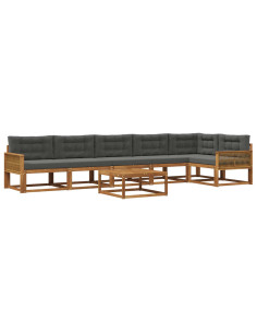 Set di divani da esterno con cuscino 7 pcs Naturale e Antracite