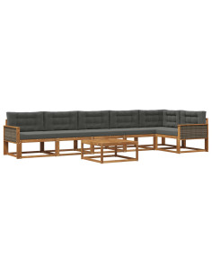 Set di divani da esterno con cuscino 7 pcs Naturale e Antracite