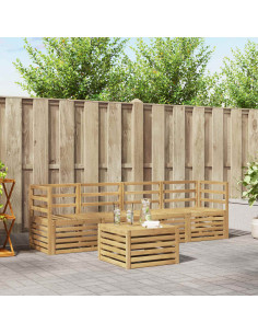 Set di divani da esterno 5 pcs Bianco Legno di Acacia Massello