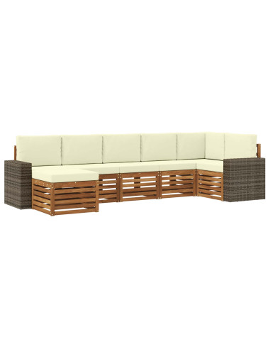 Set divano sezionale con cuscino 7 pcs Naturale e Crema