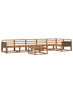 Set di divani da esterno 7 pcs Naturale