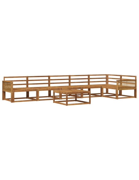 Set di divani da esterno 7 pcs Naturale