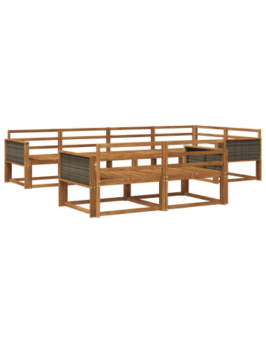 Set di divani da esterno 7 pcs Naturale