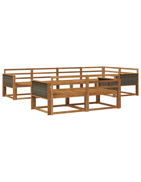 Set di divani da esterno 7 pcs Naturale