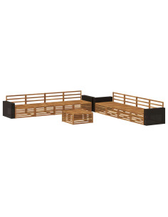 Set di divani da esterno 9 pcs Naturale