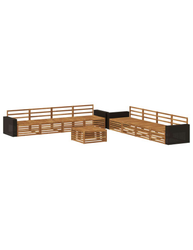 Set di divani da esterno 9 pcs Naturale