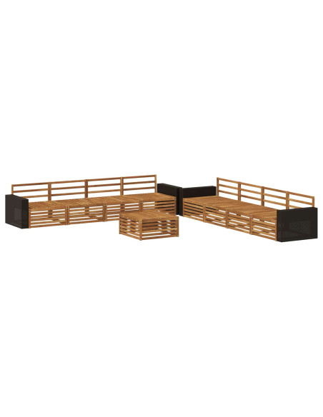 Set di divani da esterno 9 pcs Naturale