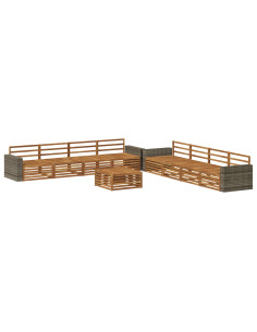 Set di divani da esterno 9 pcs Naturale