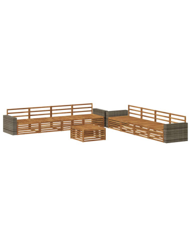 Set di divani da esterno 9 pcs Naturale