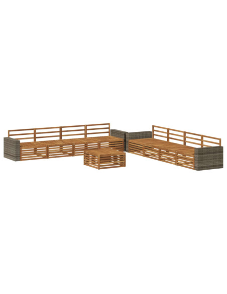 Set di divani da esterno 9 pcs Naturale