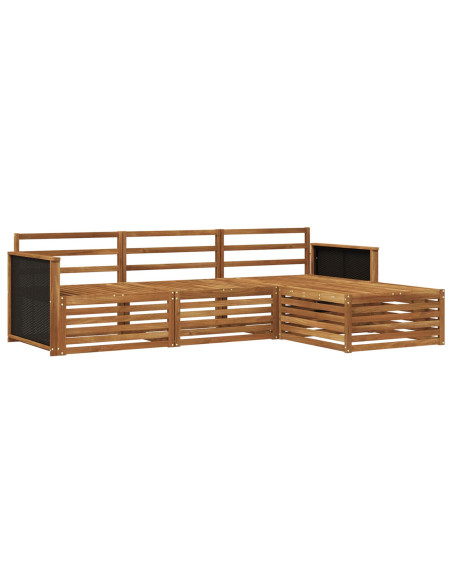 Set di divani da esterno 4 pcs Naturale