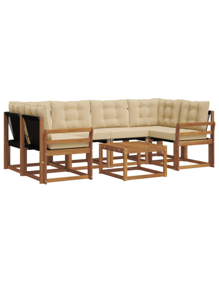 Set di divani con cuscino 7 pcs Naturale e Beige