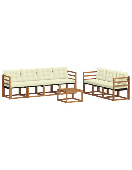 Set di divani con cuscino 8 pcs Naturale e Crema