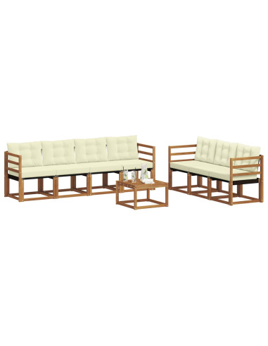 Set di divani con cuscino 8 pcs Naturale e Crema