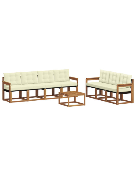 Set di divani con cuscino 8 pcs Naturale e Crema
