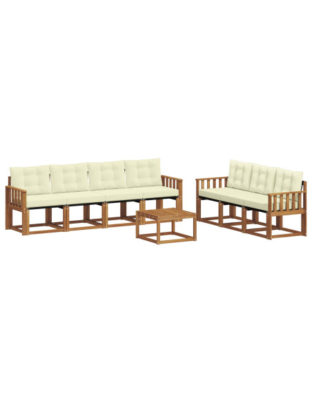 Set di divani con cuscino 8 pcs Naturale e Crema
