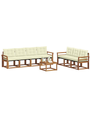 Set di divani con cuscino 8 pcs Naturale e Crema