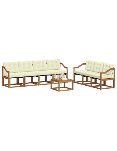 Set di divani con cuscino 8 pcs Naturale e Crema