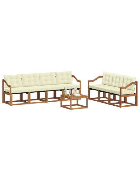 Set di divani con cuscino 8 pcs Naturale e Crema