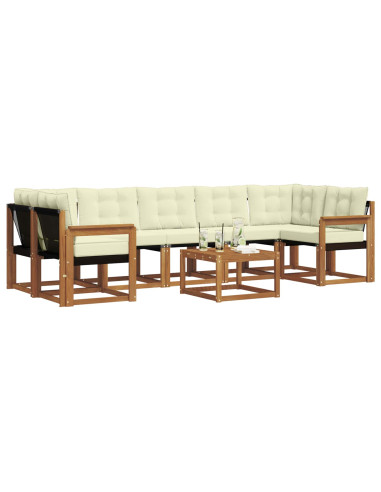 Set di divani con cuscino 8 pcs Naturale e Crema