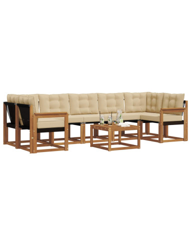 Set di divani con cuscino 8 pcs Naturale e Beige