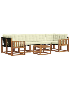 Set di divani con cuscino 8 pcs Naturale e Crema 2