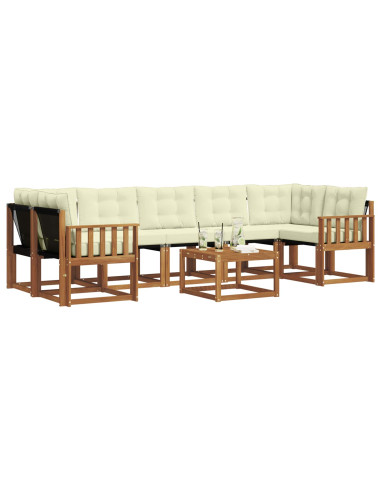 Set di divani con cuscino 8 pcs Naturale e Crema