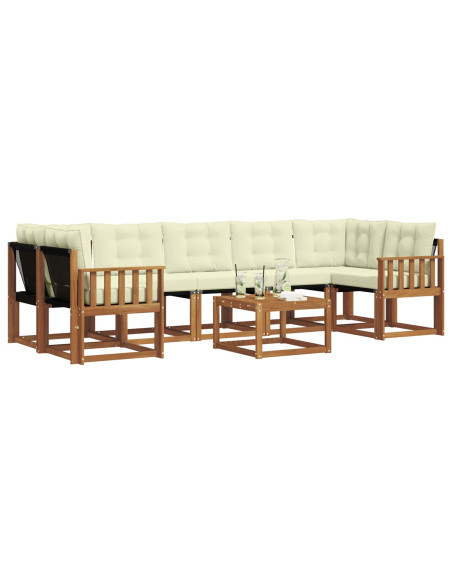 Set di divani con cuscino 8 pcs Naturale e Crema