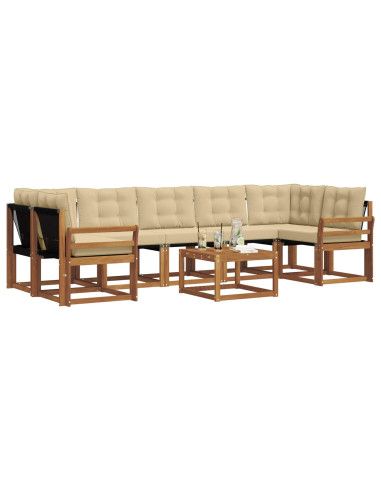 Set di divani con cuscino 8 pcs Naturale e Beige