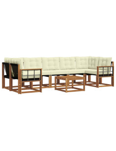 Set di divani con cuscino 8 pcs Naturale e Crema 2