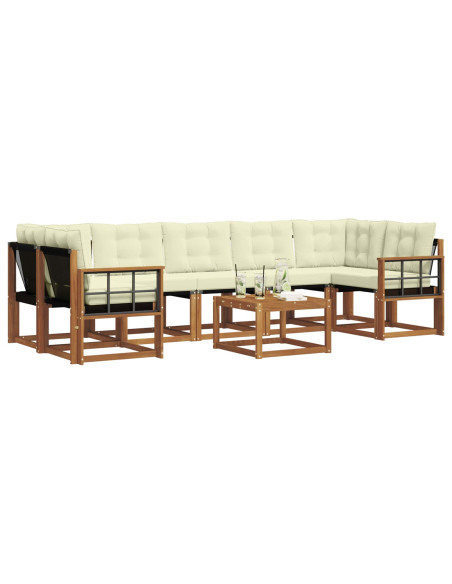 Set di divani con cuscino 8 pcs Naturale e Crema