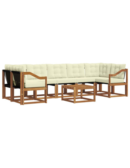 Set di divani con cuscino 8 pcs Naturale e Crema