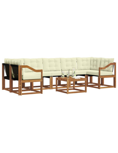 Set di divani con cuscino 8 pcs Naturale e Crema