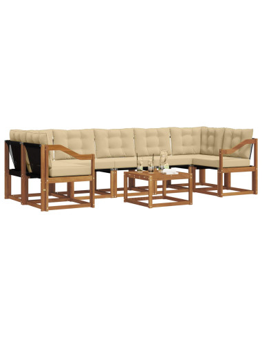 Set di divani con cuscino 8 pcs Naturale e Beige