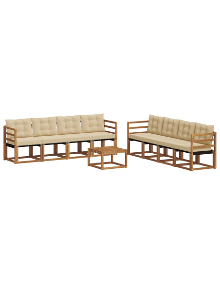 Set di divani con cuscino 9 pcs Naturale e Beige