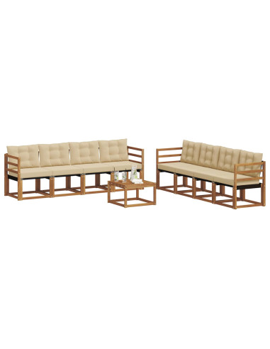 Set di divani con cuscino 9 pcs Naturale e Beige