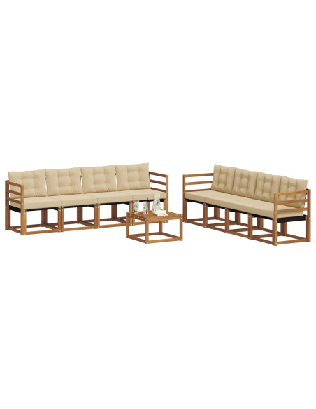 Set di divani con cuscino 9 pcs Naturale e Beige