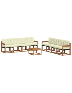 Set di divani con cuscino 9 pcs Naturale e Crema 2