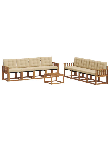 Set di divani con cuscino 9 pcs Naturale e Beige