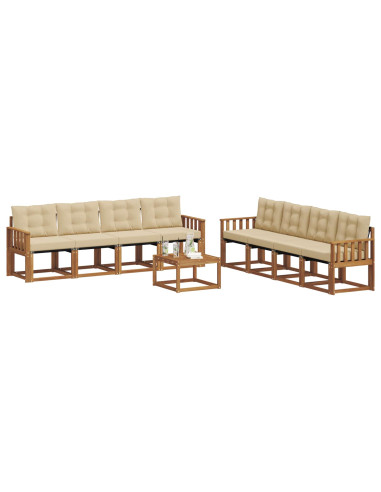 Set di divani con cuscino 9 pcs Naturale e Beige