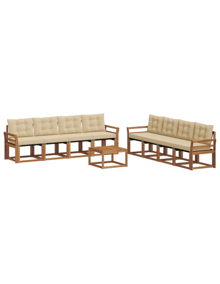 Set di divani con cuscino 9 pcs Naturale e Beige