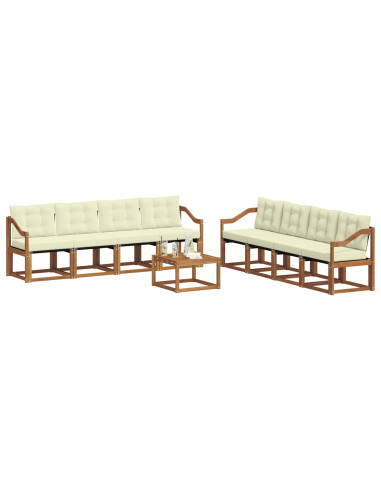 Set di divani con cuscino 9 pcs Naturale e Crema