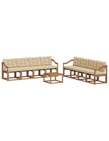 Set di divani con cuscino 9 pcs Naturale e Beige