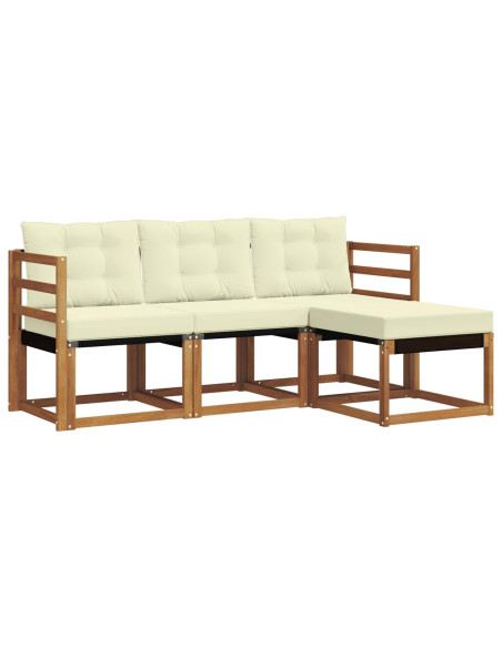 Set di divani con cuscino 4 pcs Naturale e Crema