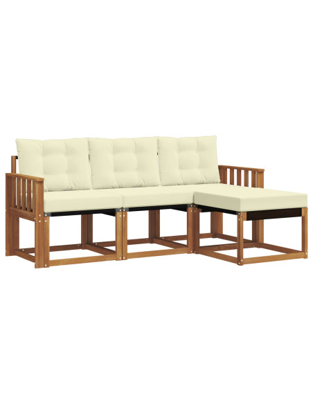Set di divani con cuscino 4 pcs Naturale e Crema