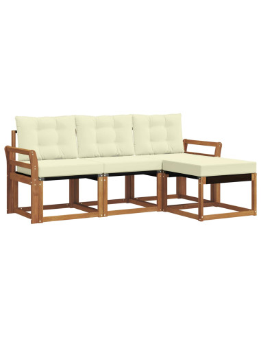 Set di divani con cuscino 4 pcs Naturale e Crema