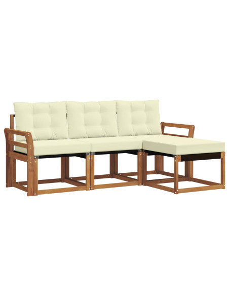 Set di divani con cuscino 4 pcs Naturale e Crema