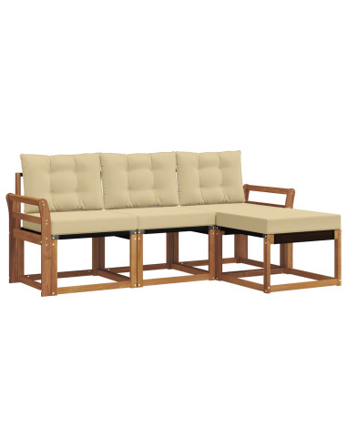 Set di divani con cuscino 4 pcs Naturale e Beige