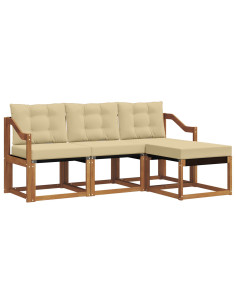 Set di divani con cuscino 4 pcs Naturale e Beige 2